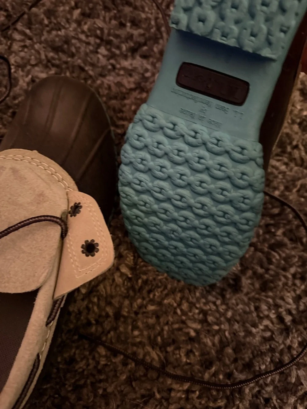 L.L. Bean gray Suede and BlueRubber Duck Boots with Blue Trim - Picture 5 of 8